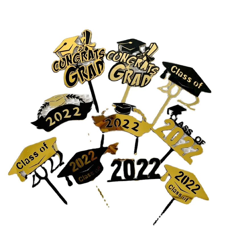 Acrylic Balloon Cake Toppers for Graduation Parties Small Gift Baking Tool With Happy Birthday Back to School Wholesale