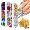 12 Grids/Colors Gold Silver Flake Glitter Foil Thin Gold Foil Manicure Nail Art Decoration
