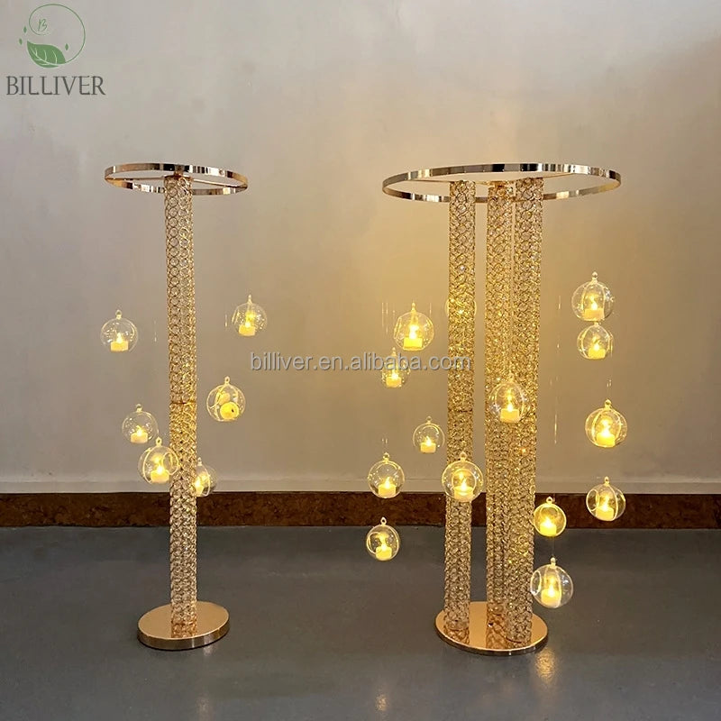 Gold Metal Flower Stand Wedding Decoration Table Centerpieces Flowers Vase Stand for Wedding Table Decorations
