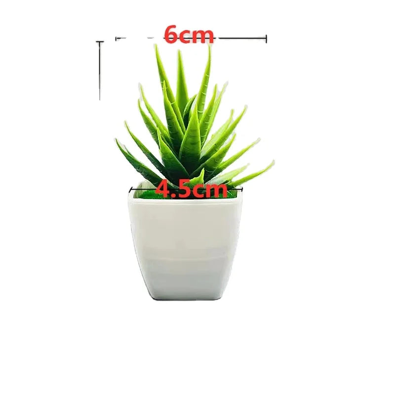 Creative Pot Indoor Outdoor Desktop Decoration Dining Living Room Plant Artificial Flowers Faux Small Bonsai