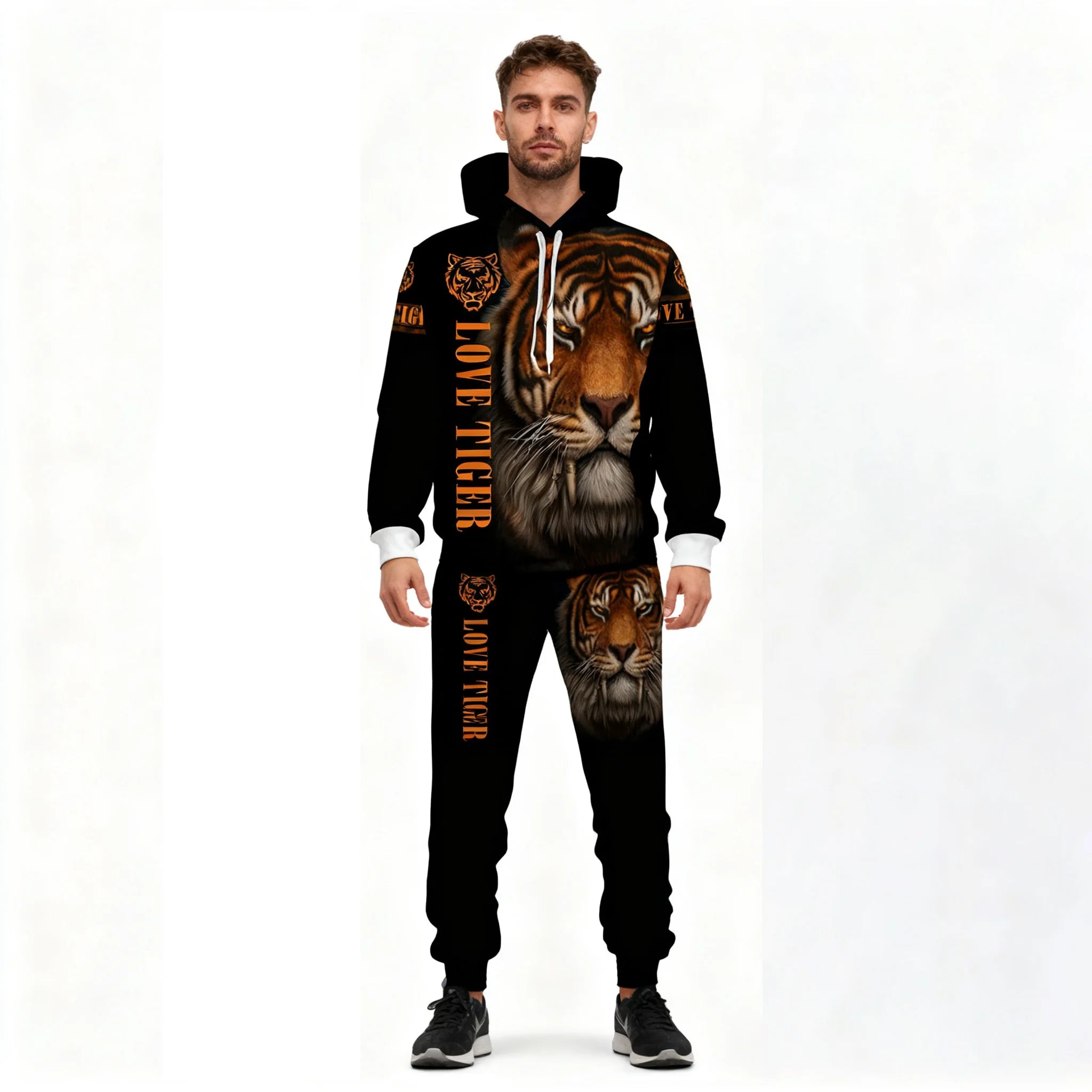 Fitspi Wholesale Men's Personalized Double Zipper Hoodie Color Contrast Long Sleeve Sweater Custom Logo Pullover