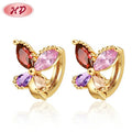 Best Seller Dainty Cute Ear Ring Gold Plated Brass Cubic Zirconia butterfly Earrings for Women Piercing Jewelry