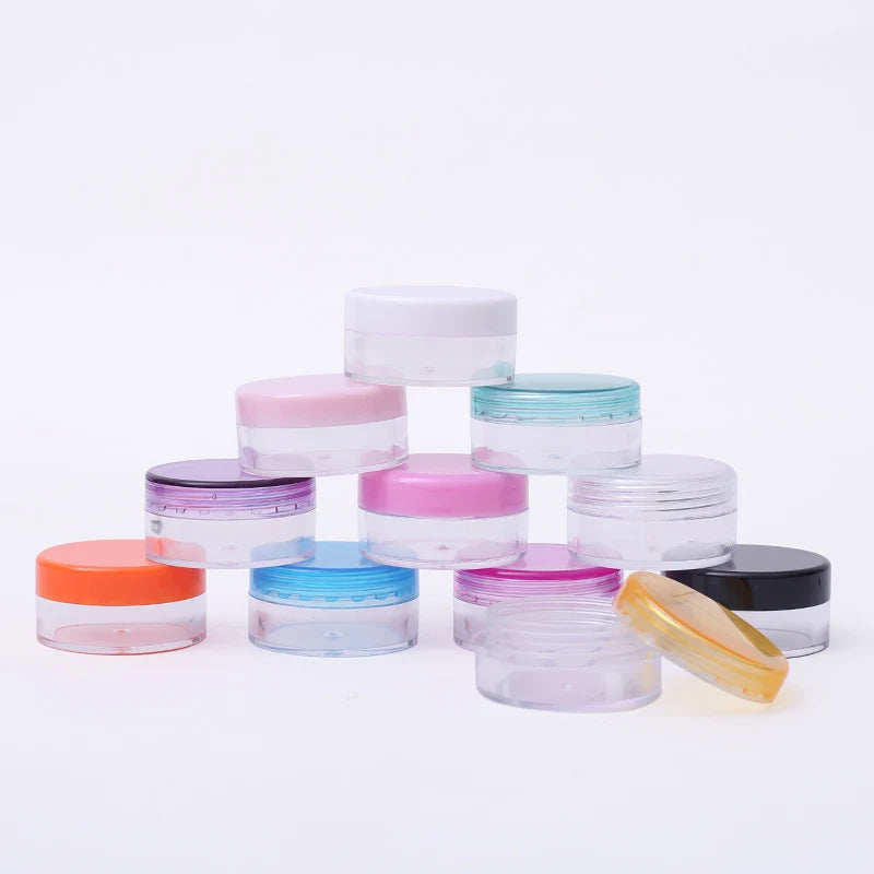 Mini Round clear 2g 3g 5g 10g 15g 20g Eco Friendly Cosmetic Containers Cream Plastic Jars with Screw Top Lids