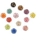 12.5mm Fashion Sweaters Cardigans All Matched Acrylic Plastic Bronzing Gold Stamp Crystal Transparent Rose Flower Sewing Buttons