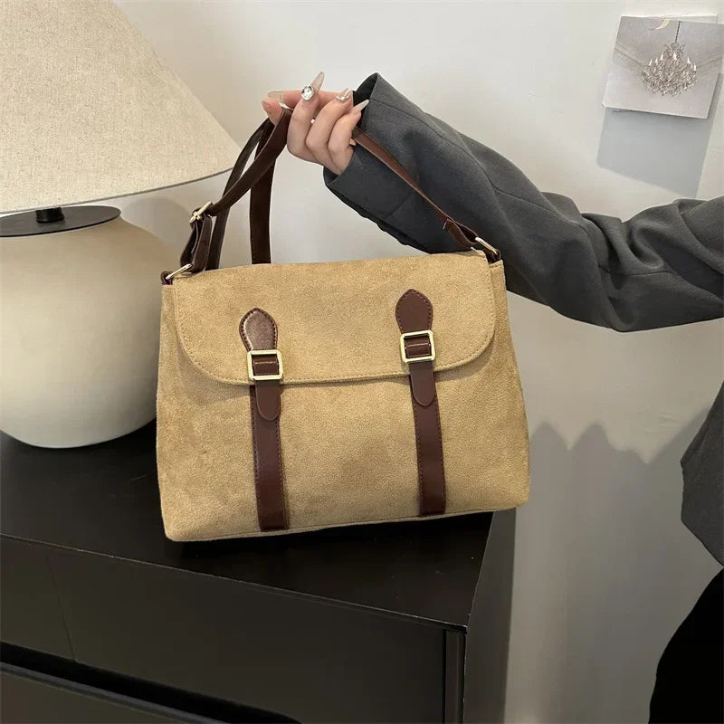 Vintage Women's Messenger Bags Matte Leather Ladies Shoulder Bags Large Capacity Handbag Female Portable Tote Book Satchels
