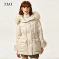 Wholesale New Winter Hooded Down Jacket Female fox Big Fur Collar Noble Western Style Loose Casual Jacket to Keep Warm Coat