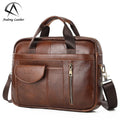 Andong Men 15.6 Inch Laptop Briefcase Real Genuine Cow Leather Vintage Fashion Casual Handbag Shoulder Bag Travel Business