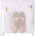 Large White Sneaker Dryer Wash Net Bag HoneyComber Mesh with Zipper Strap Reusable Shoes Clothing Laundry Tool for Home Use