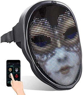 Led Face MaskLight up Mask with Blue Tooth ProgrammableAutomatic Induction Switch Luminous Mask for Costumes Cosplay
