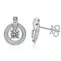 Hotsale Round Lock Design Iced Out 0.3ct*2 Moissanite Stud Earrings 925 Sterling Silver Luxury Moissanite Earrings for Women