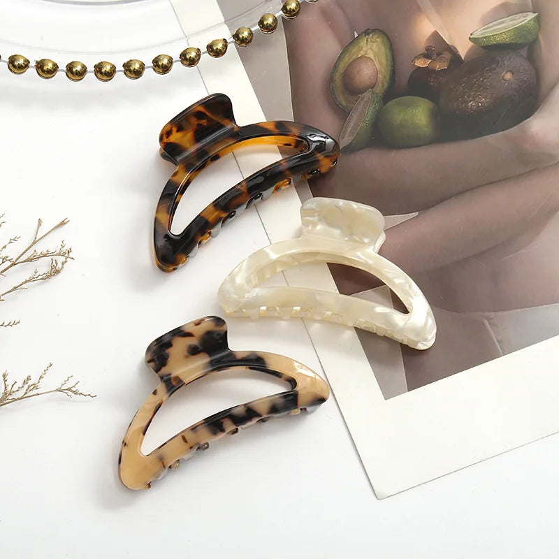 Korean Large Clip Hair Coil Hair Ponytail Clip Simple Cellulose Acetate Large Custom Hair Claw Clips