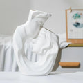 White Ceramic Vase with Matt Glaze Porcelain and Glass Tabletop Decoration for Modern Home Living Room and Wedding Crafts Gift