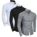 Men's Spring Casual Stand Collar Shirts Long Sleeve Digital Printing Polyester Fabric Eco-Friendly Breathable Sale Guaranteed
