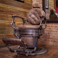 Hydraulic Back Reclining Salon Chair Antique Brown Mens All Purpose Barber Chair