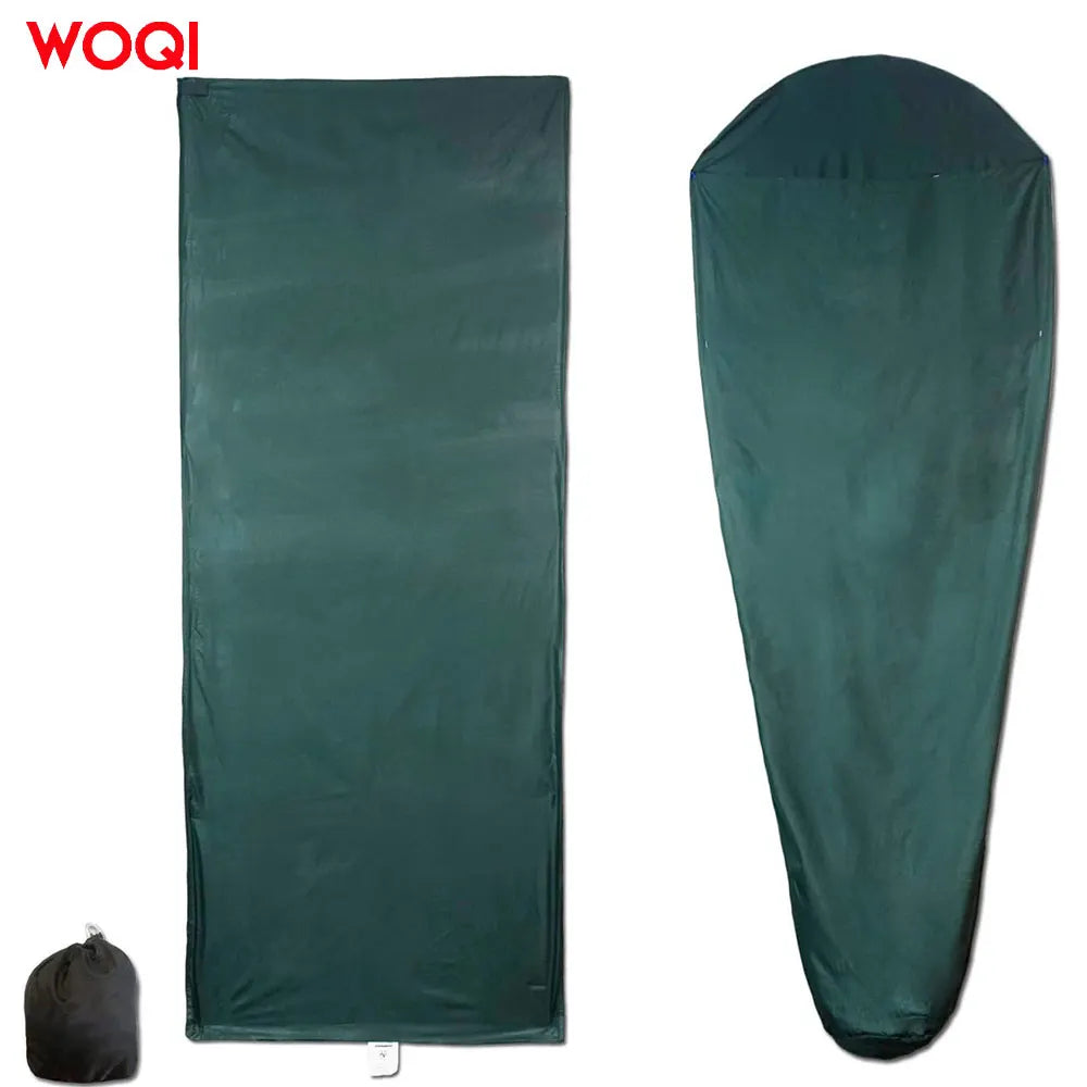 WOQI Comfortable Warm and Easy to Clean Rectangular Sleeping Bag Inner Lining Hotel Bed Sheet Inner Lining