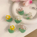2023 New Flower Design Small Acetate Hair Claw Girl Princess Hair Claw Clips Pop Sweet Hairgrips for Hair Accessories