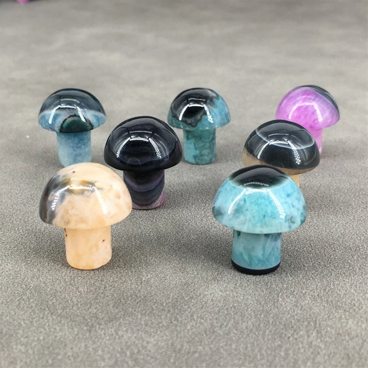 2026 Wholesale Natural Quartz Mini Crystal Healing Stones Crystal Agate Crafts Crystal Mushroom