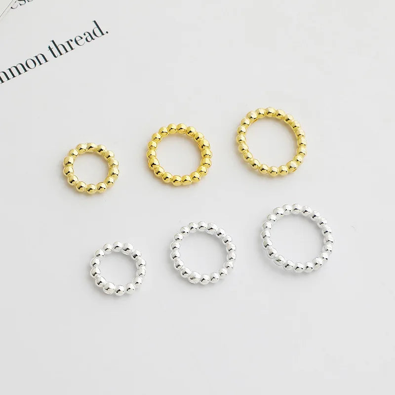 Fit 6mm 8mm 10mm Beads 925 Sterling Silver Hollow Twist Round Frame Bezel for Crystal Gemstone Jewelry Making Bezel