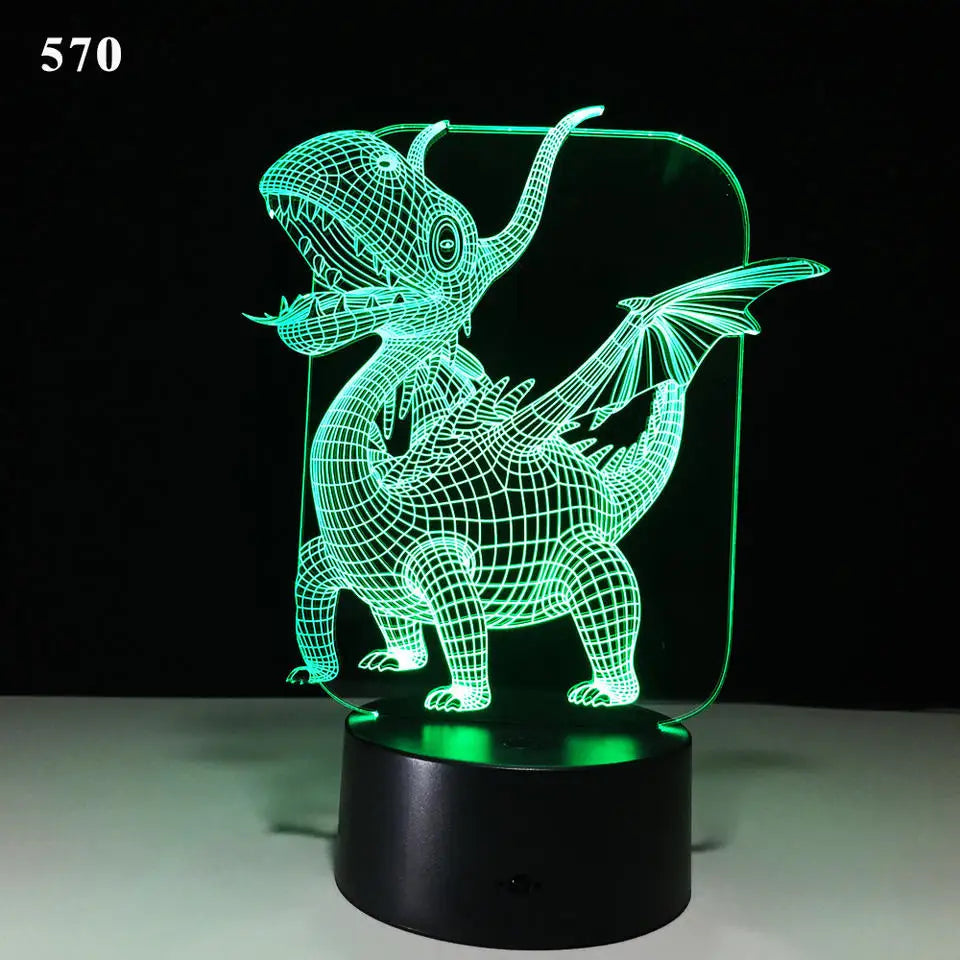 Custom Mini Colorful 3D Illusion Lamp Multi Power Supply Table Lamp USB Acrylic Rgb Led Light Base