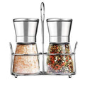 Kitchen Gadget Burr Stainless Steel Salt and Pepper Grinder Set with Stand Brush Eco-Friendly Wholesale Manual Grinder