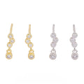 Round Cubic Zirconia Bubbles Shape Drop Elegant Jewelry 925 Sterling Silver Stud Earrings Women
