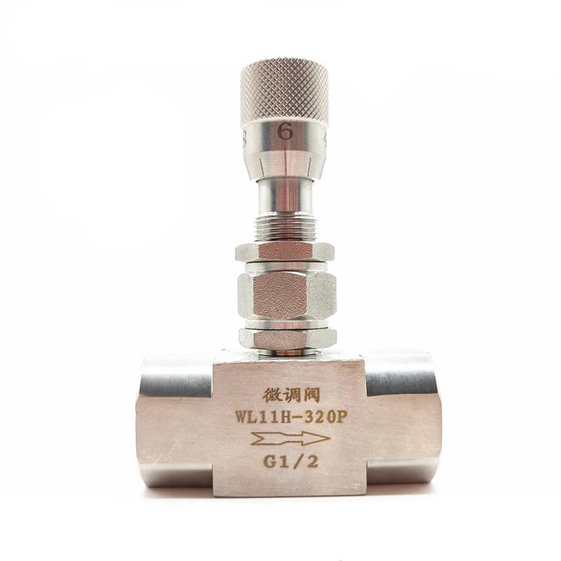 304 Stainless Steel Micro Regulating Valve with 1/8\" 1/4\" 3/8\" 1/2\" Female Thread Manual Micrometering Vacuum Needle Valves