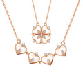 925 Sterling Silver 4A Zircon Mother of Pearl Gold Plated Love Heart Water-wave Chain Trendy Women's Lucky Necklace