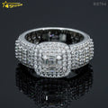 Luxury Hip Hop Jewelry Gold Plated 925 Silver Men's Ring baguette Moissanite Diamond Iced Out Rings