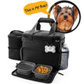 Foldable Eco-Friendly Dog Travel Bag with Zipper Closure Animal Pattern Nylon Material-Stores All Dog Accessories & Bowls