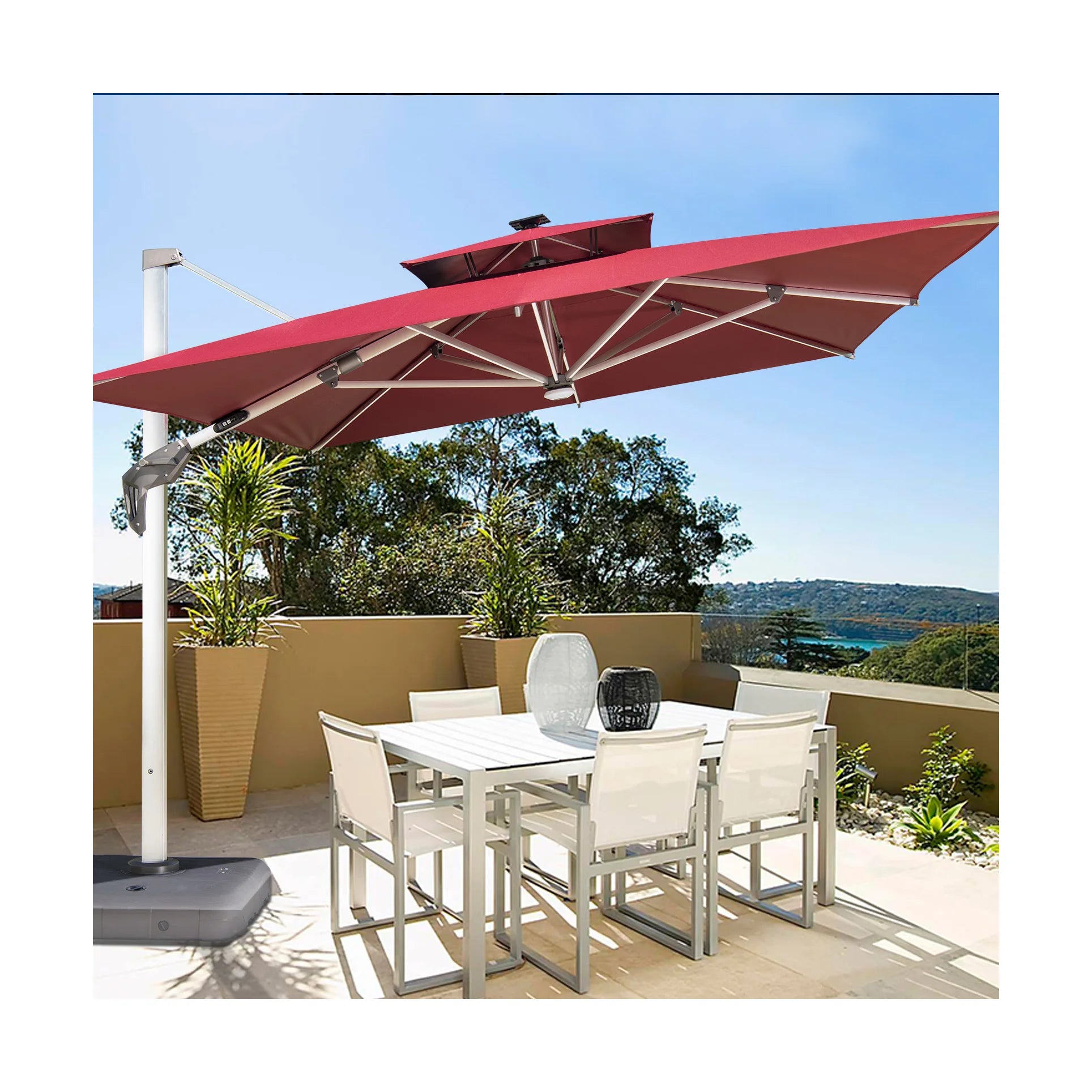 102mm Aluminum Pole Sun Powder Supply Parasol Umbrella for Garden Sunshade Cover