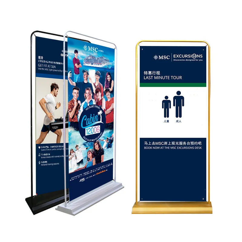 Heavy and Thickened Metal Door Type Display Frame 80*180/60*160 Foldable Billboard Picture Hanging Stand
