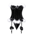 Off-Price Sexy Women's Black Bustier Corset Slim Waist Feathers Christmas Gorset Korset Top Shaper