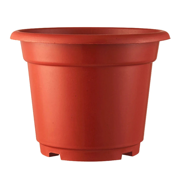 Home Garden Balcony Decoration Flower Pots Multi-sizes AB Round Red Plastic Planting Container with Drain Holes
