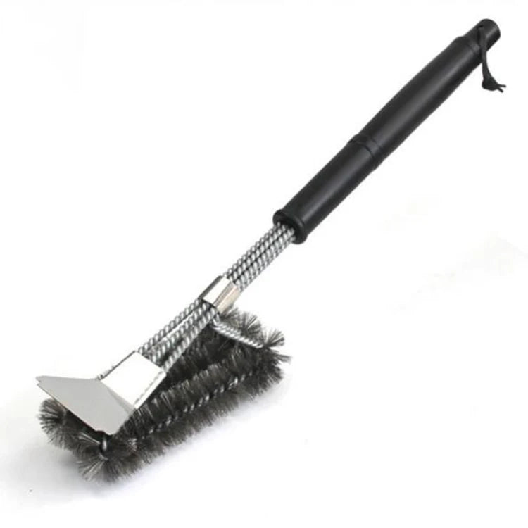 BBQ and Clean Brush Cleaning Stainless Steel Plastic Long Handle Bbq Grill Brush With Scraper