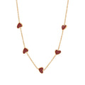Latest 18K Gold Plated Stainless Steel Jewelry Red Heart Oil Drip Pendant Necklace Waterproof for Woman Gifts Necklace P243530