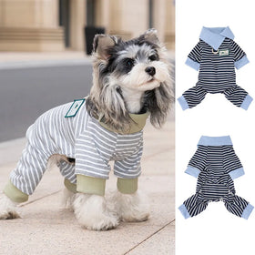 Pet Outfit Pet Clothes Breathable Dog Clothes Four Leg Clothes Spring Summer New Style 26 Large Collar Stripe Four Legs