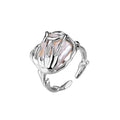 WuQie Fine Jewelry 925 Sterling Silver Square Baroque Pearl Adjustable Ring for Women