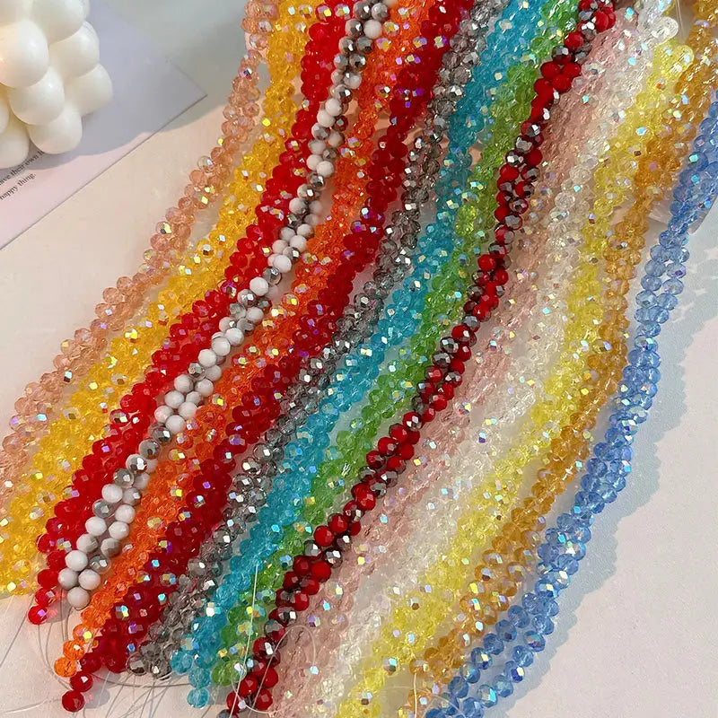 Wholesale 8mm Glass Beads Loose AB Colored Flat Beads Crystal Glass Beads for Jewelry Making