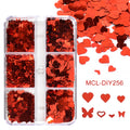 Red Color Valentine's Nail Art Sequin Nail Art Glitter Nail Art Sequins