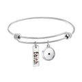 Hot Sale Hyacinth Seed and Faith Charms Inspiration Gifts Fashionable Bangle Bracelets