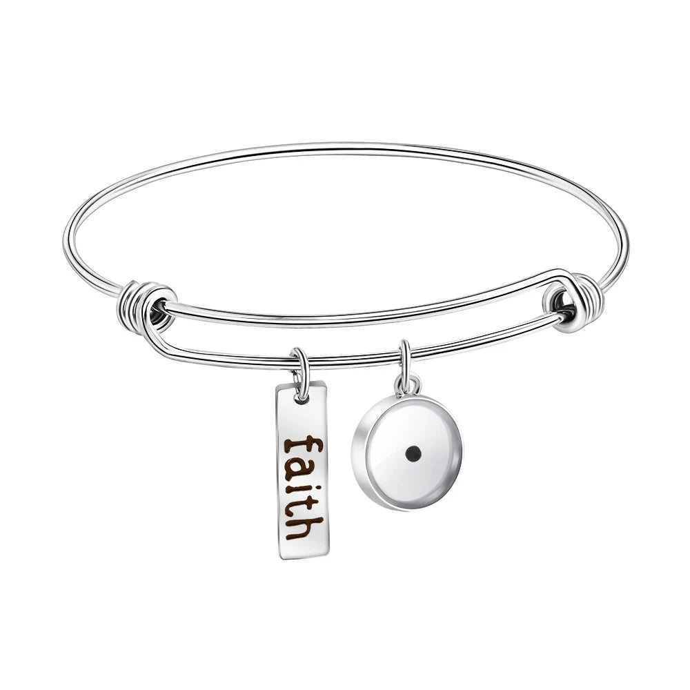 Hot Sale Hyacinth Seed and Faith Charms Inspiration Gifts Fashionable Bangle Bracelets