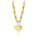 Laodun Women INS Fine S925 Necklace Classic Design Polished Heart Minimalist Sterling Sliver Pendant Necklace Vermeil