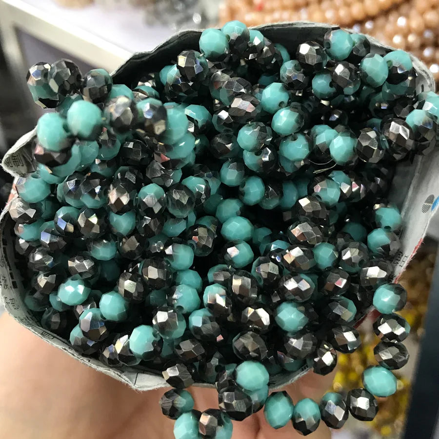 6mm 95pcs/strand Faceted Crystal Glass Beads Glass Beads for Jewelry Making Loose Spacer Glass Seed Beads