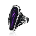 OAHLAN Men's Fine Stainless Steel Ring Vintage Vampire Coffin Design Key Religious Classic Fine Plating Setting Wholesale