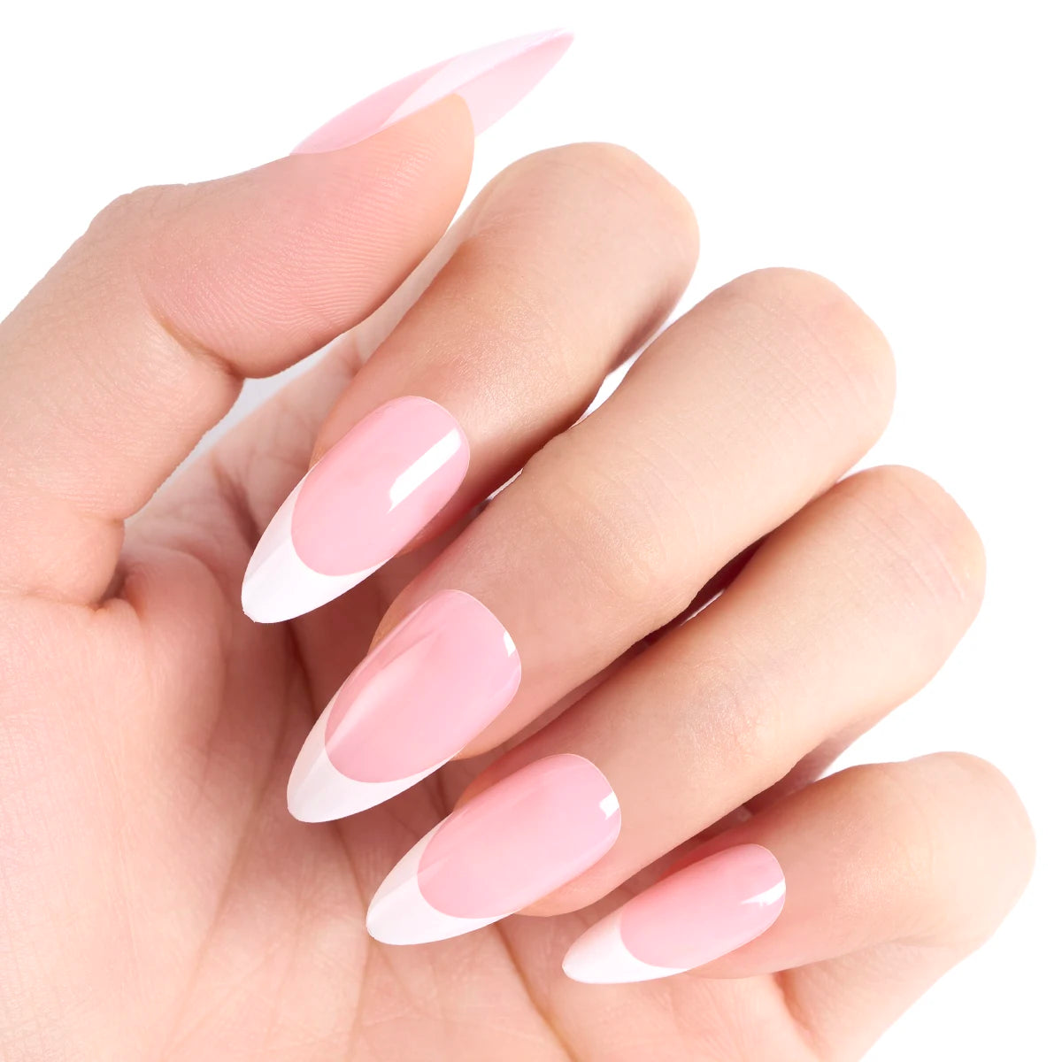 Hot Selling Almond French Short Art Trapezoidal Extended Nail Slices Square Pattern Wholesale for Nail Salon Finger Application