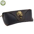 Handmade Luxury Classic Vintage Unisex Crazy Horse Cowhide Leather Eyeglasses Sunglasses Case Belt Loop Waterproof Durable