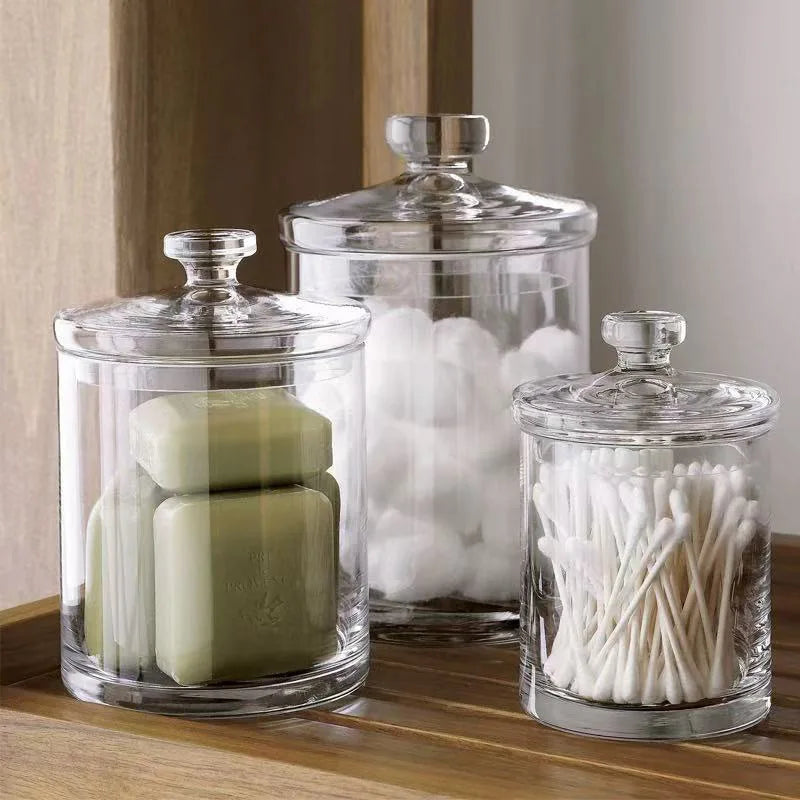 400ml Kitchen Round Empty Clear Glass Food Storage Jars with Glass Lid for Cookies Salad Jelly Candy