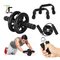 7pcs Ab Wheel Roller Kit Portable Equipment for Home Exercise Muscle Strength Exercise Equipment Sets