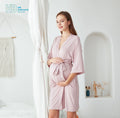 Solid Pink Girls Muslin Swaddle Blankets Sets Matching Maternity Robe