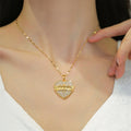 Wholesale New Titanium Steel 18k Gold Plated Women Luxury Mama Heart Love Pendant Necklaces